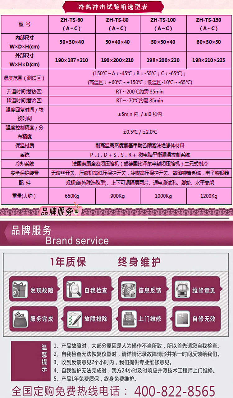 三箱移动式冷热冲击草莓视频APP污黄选型表介绍